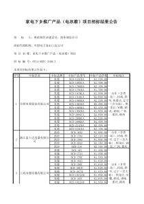 家电下乡推广产品电冰箱项目招标结果公告(1)