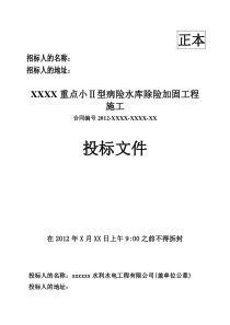 小2型病险水库除险加固工程投标文件