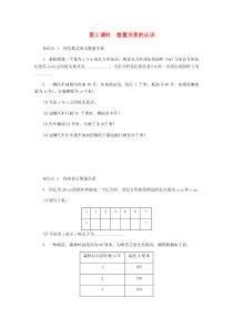 七年级数学上册 第三章 代数式 3.3 代数式的值 第2课时 数量关系的认识同步训练 （新版）冀教版