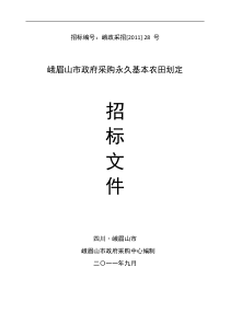 峨眉山市基农招标文件(修改定稿)