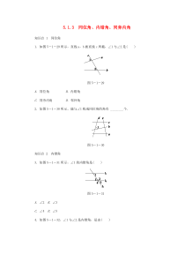 七年级数学上册 第5章 相交线与平行线 5.1 相交线 3 同位角、内错角、同旁内角同步练习2 （新