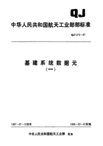 QJ 1273.3-1987 基本建设系统数据元 基本建设项目建设性质分类及代码