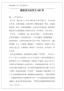 我的苦与乐作文400字