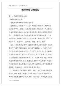 教师网络研修总结