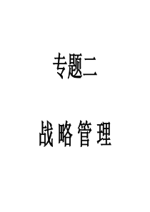 专题二：战略管理