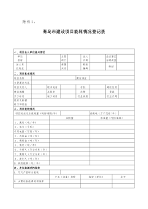 青岛市建设项目能耗情况登记表