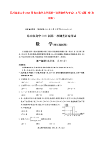 四川省乐山市2020届高三数学上学期第一次调查研究考试（12月）试题 理（扫描版）