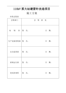 110kV那大站避雷针改造项目施工与方案