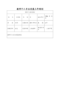 教师个人专业发展三年规划表