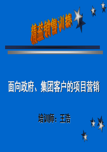 面向政府、集团客户的项目营销