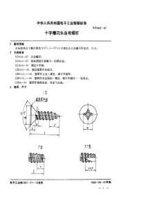 SJ 2822-1987 电视接收机用紧固件 十字槽沉头自攻螺钉