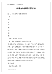 指导青年教师过程材料