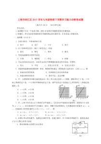 上海市徐汇区2017学年九年级物理下学期学习能力诊断卷试题（二模）