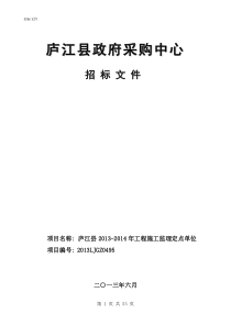 庐江县政府采购中心=招标文件