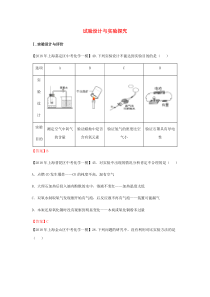 上海市各区2018年中考化学一模试题分类汇编 试验设计与实验探究试题