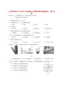 上海市崇明区2019学年九年级物理上学期期末教学质量调研（一模）试卷（无答案）