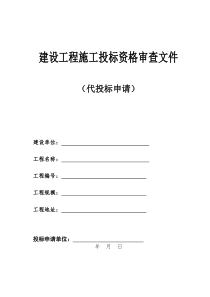 建设工程施工投标资格审查文件