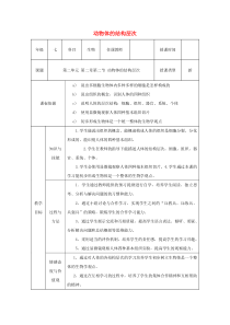 陕西省石泉县七年级生物上册 2.2.2动物体的结构层次教案3 （新版）新人教版