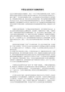 中国企业的成长与战略的缺失