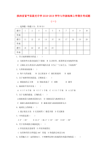 陕西省富平县蓝光中学2018-2019学年七年级地理上学期月考试题（一）（无答案）