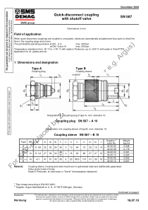 SN 587-2006 Quick-disconnect coupling with shutoff