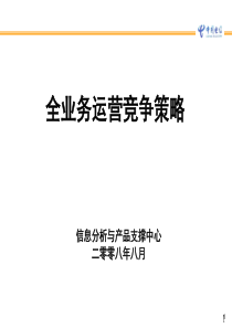 中国电信某省公司全业务运营策略