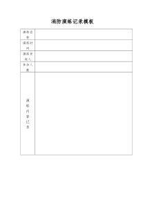 消防演练记录模板