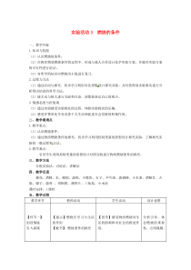 山东郓城县随官屯镇九年级化学上册 第7单元 燃料及其利用 实验活动3 燃烧的条件教案 （新版）新人教