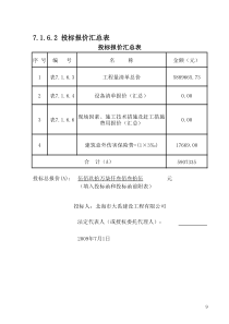 投标报价(大禹)1标