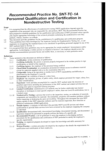 SNT-TC-1A-2006 Recommended practice for NDT qualif