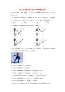 山东省枣庄市2019年中考物理模拟试卷（含解析）