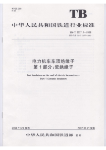 TBT 3077.1-2006 电力机车车顶绝缘子 第1部分瓷绝缘子