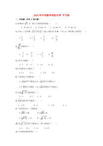 2020年中考数学专题培优 平方根练习