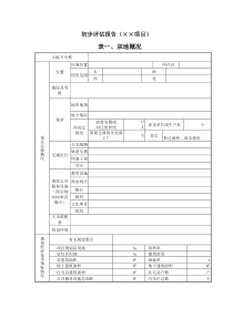 项目初步评估报告模版