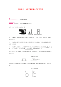 2020年春八年级物理下册 第七章 力 第1节 力 第2课时力的三要素及力的相互作用分层精炼（新版）
