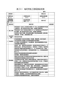 表C9.3-临时用电工程检查验收表