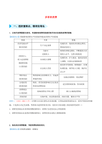 2020届高三政治 精准培优专练三 多彩的消费（含解析）