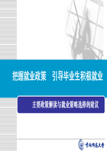 主要政策解读与就业策略选择的建议