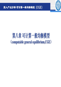 投入产出分析第八章-可计算一般均衡模型(CGE)