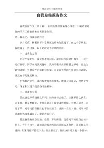 自我总结报告作文