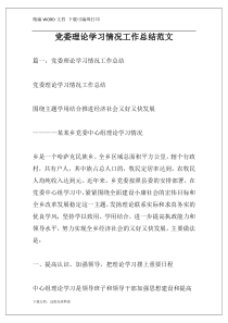 党委理论学习情况工作总结范文