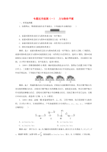 （江苏专用）2020版高考物理二轮复习 专题过关检测（一）力与物体平衡