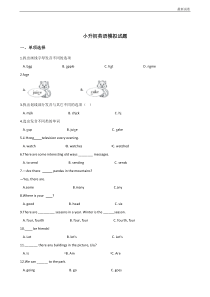 北京市2020年小升初英语模拟试题(含答案)