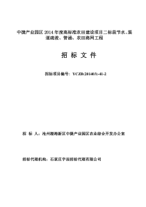 招标文件二标段节水、渠道疏浚、管涵、农田路网工程