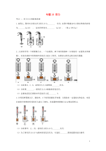 （备战2020）中考物理 章节强化训练专题 15 浮力（含解析）