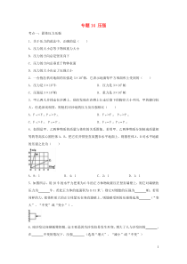 （备战2020）中考物理 章节强化训练专题 14 压强（含解析）