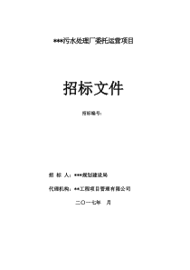 招标文件模板—污水处理厂委托运营项目