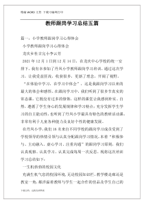 教师跟岗学习总结五篇