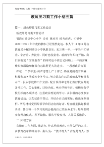 教师见习期工作小结五篇