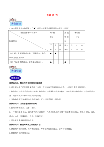 （2年中考1年模拟）备战2020年中考物理 专题07 力（含解析）